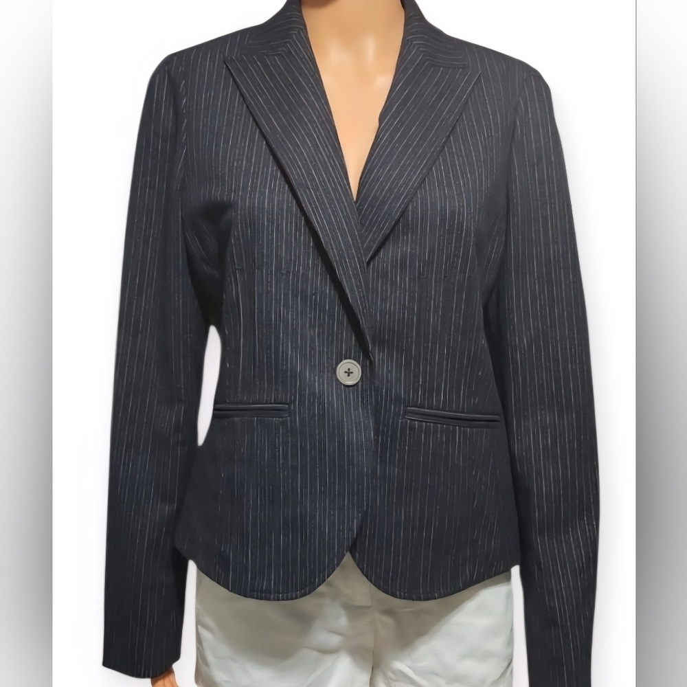 Adrienne Vittadini Navy Pinstripe Blazer